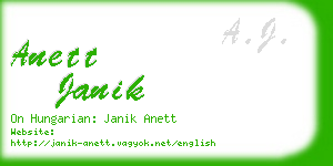 anett janik business card